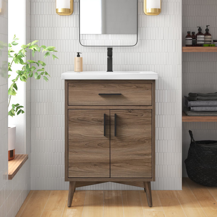 Mercury Row® Binford 24.4'' Free-standing Single Bathroom Vanity with ...
